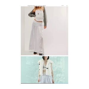 Free People NWT Aster Two
Piece Skirt Set - Ivory Combo, Size Large